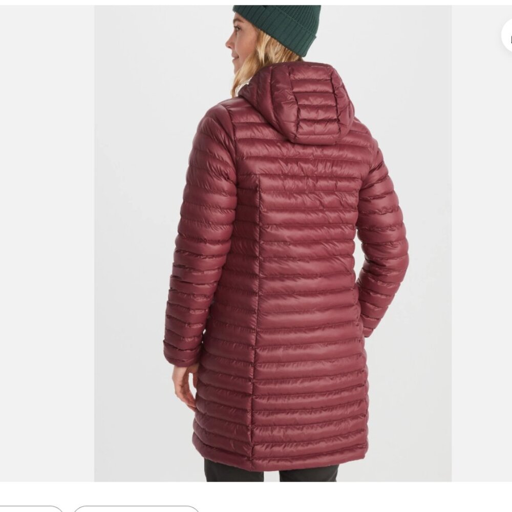 NWT *Marmot* Echo Featherless Hooded Parka  | "Port Royal Shiny" Burgundy | XS - Picture 3 of 9